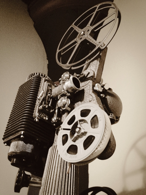 Proyector cinematográfico de 35 mm. Fotografía de archivo.